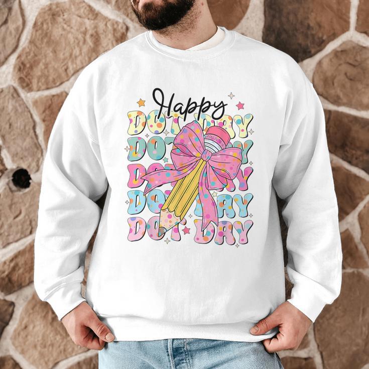 Happy Dot Day 2025 Coquette Bow Teachers Kids Boys Girls Men Graphic Sweatshirt, novelty gifts, funny gifts Happy Dot Day 2025 Coquette Bow Teachers Kids Boys Girls Men Graphic Sweatshirt, novelty gifts, funny gifts