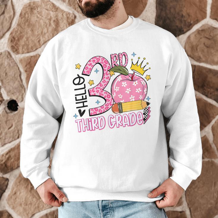 Hello 3rd Third Grade Back To School Pink Leopard Teacher Men Graphic Sweatshirt, novelty gifts, funny gifts Hello 3rd Third Grade Back To School Pink Leopard Teacher Men Graphic Sweatshirt, novelty gifts, funny gifts