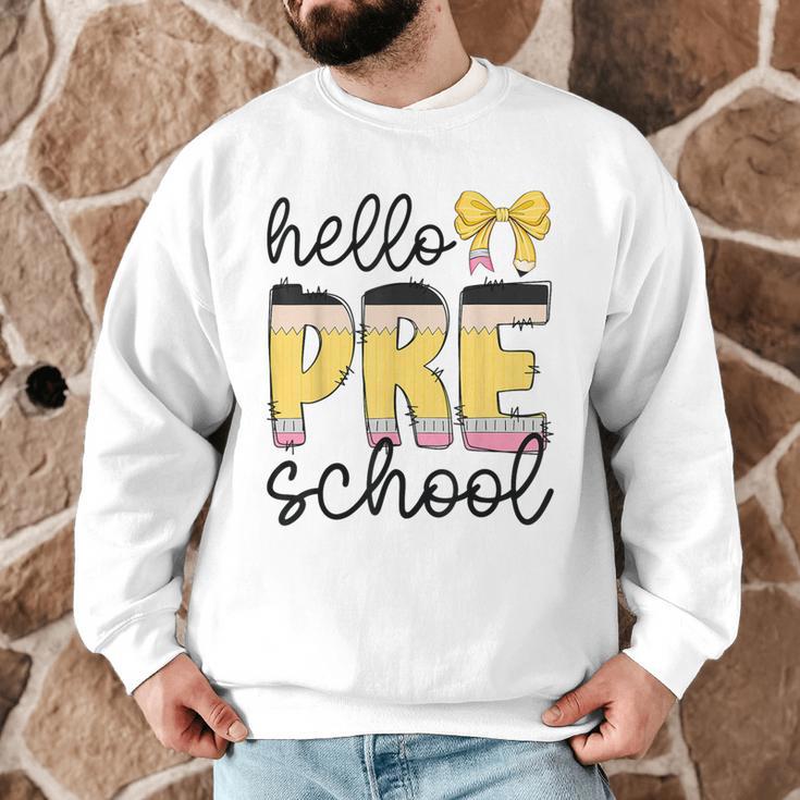 Hello Pre-K Preschool Back To School First Day Teacher Kids Men Graphic Sweatshirt, novelty gifts, funny gifts Hello Pre-K Preschool Back To School First Day Teacher Kids Men Graphic Sweatshirt, novelty gifts, funny gifts