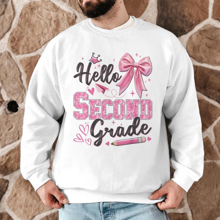 Hello Second Grade First Day Of School Coquette Teacher Girl Men Graphic Sweatshirt, novelty gifts, funny gifts Hello Second Grade First Day Of School Coquette Teacher Girl Men Graphic Sweatshirt, novelty gifts, funny gifts