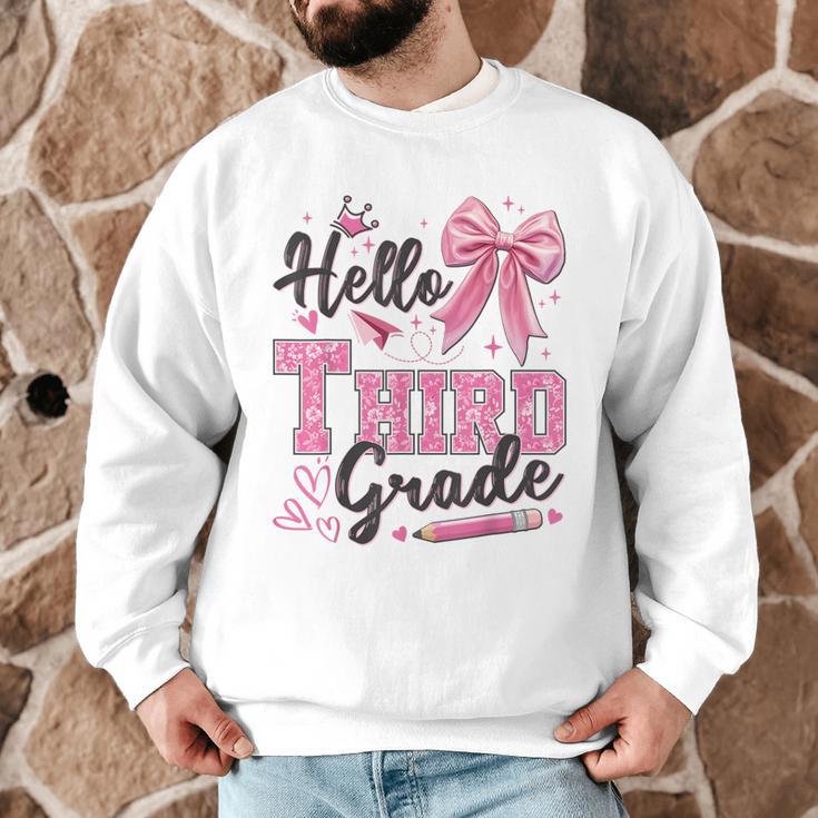 Hello Third Grade First Day Of School Coquette Teacher Girl Men Graphic Sweatshirt, novelty gifts, funny gifts