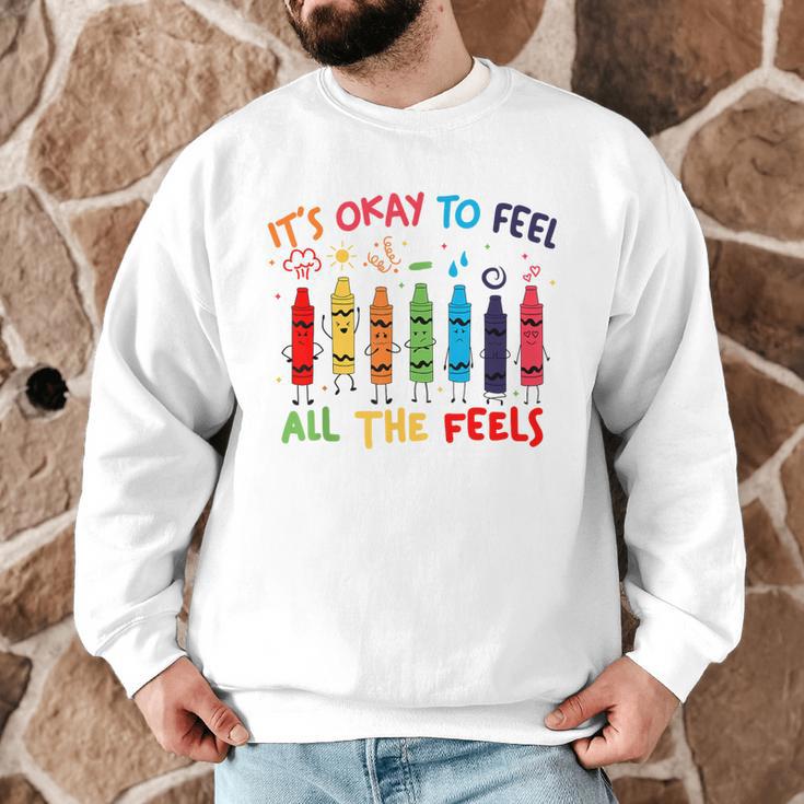 Its Okay To Feel All The Feels Mood Color Crayons Teacher Men Graphic Sweatshirt, novelty gifts, funny gifts Its Okay To Feel All The Feels Mood Color Crayons Teacher Men Graphic Sweatshirt, novelty gifts, funny gifts