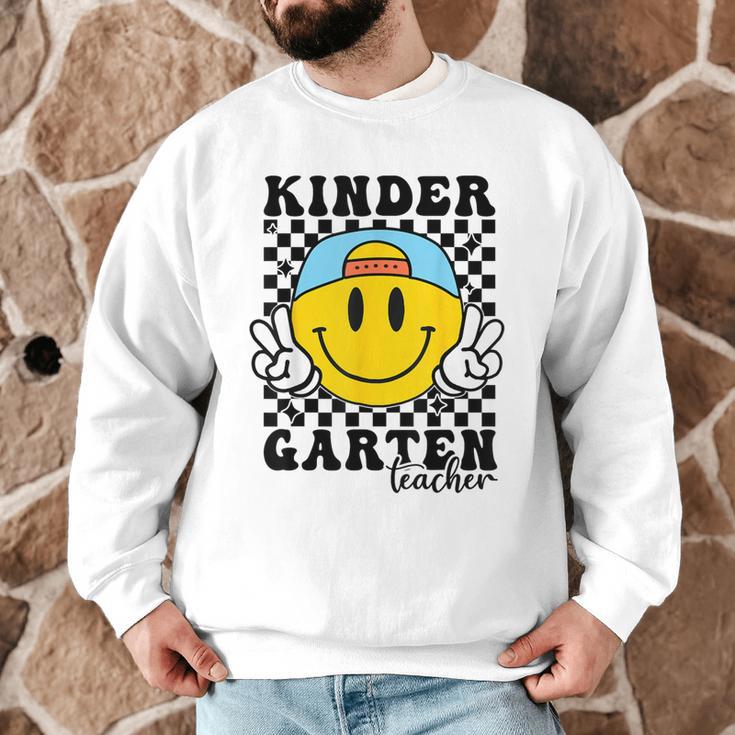 Kindergarten Teacher Hippie Smile Face Back School Men Graphic Sweatshirt, novelty gifts, funny gifts