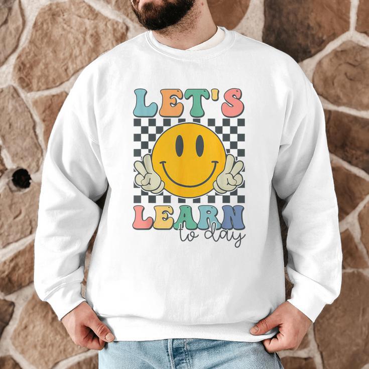 Let's Learn Today Smile Face Back To School For Teacher Kids Men Graphic Sweatshirt, novelty gifts, funny gifts