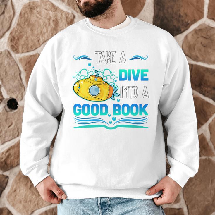 Librarian Teacher Dive Into A Good Book Reading Premium Tri-Blend Men Graphic Sweatshirt, novelty gifts, funny gifts Librarian Teacher Dive Into A Good Book Reading Premium Tri-Blend Men Graphic Sweatshirt, novelty gifts, funny gifts