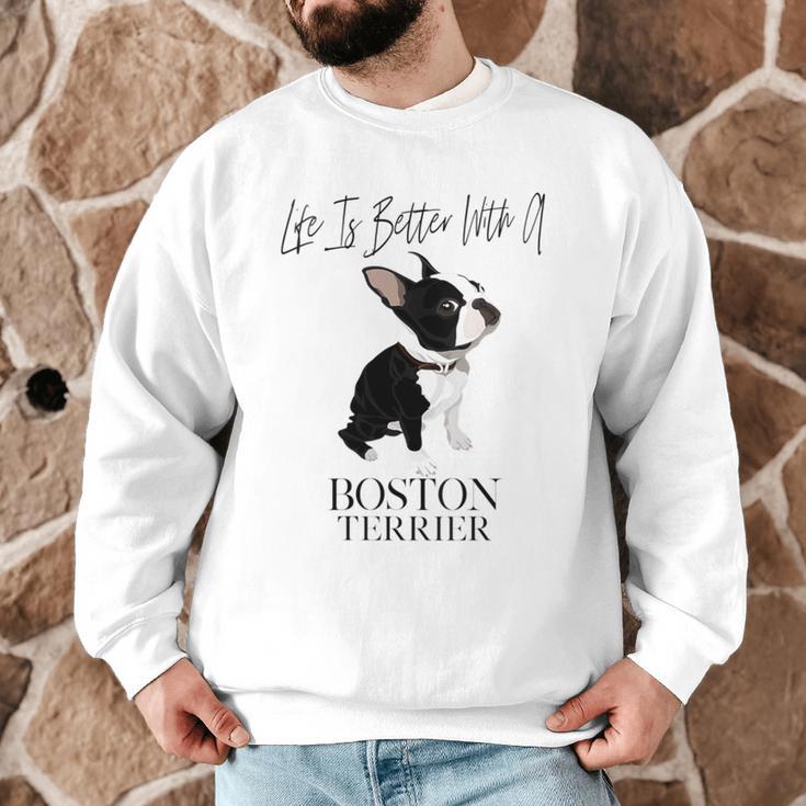 Life Is Better With A Boston Terrier Dog For Lover Men Graphic Sweatshirt, novelty gifts, funny gifts
