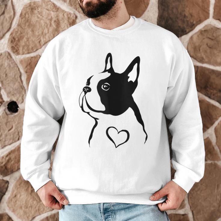 I Love My Boston Terrier Dog With Heart Men Graphic Sweatshirt, novelty gifts, funny gifts