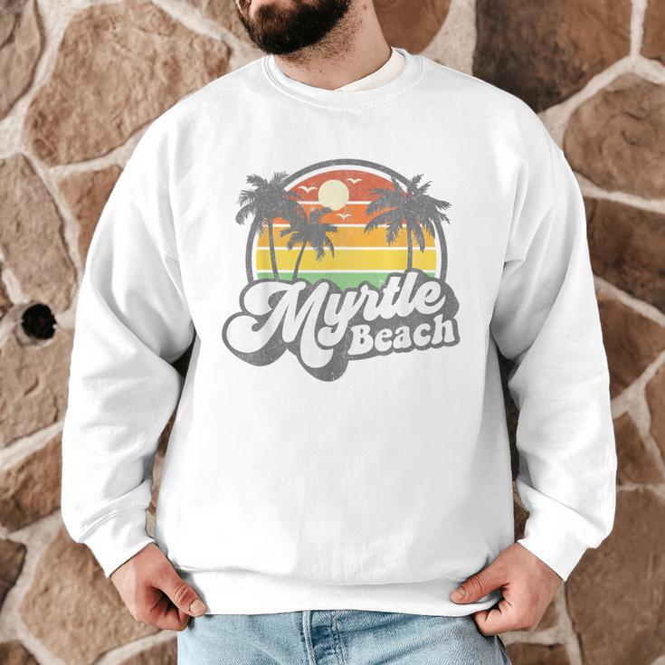 Myrtle Beach South Carolina Retro 70s Vintage Vacation Men Graphic Sweatshirt, novelty gifts, funny gifts