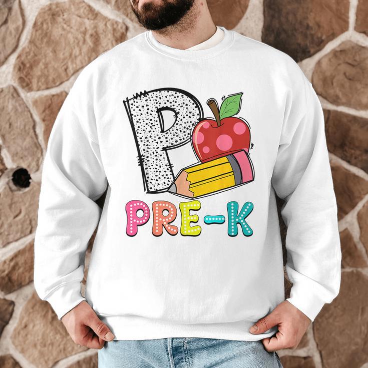 P Is For Pre-K Teacher Pencil Apple Back To School Men Graphic Sweatshirt, novelty gifts, funny gifts P Is For Pre-K Teacher Pencil Apple Back To School Men Graphic Sweatshirt, novelty gifts, funny gifts
