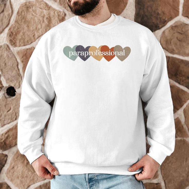 Paraprofessional Teacher Hearts Back To School Teach Rainbow Men Women Kids Men Graphic Sweatshirt, novelty gifts, funny gifts Paraprofessional Teacher Hearts Back To School Teach Rainbow Men Women Kids Men Graphic Sweatshirt, novelty gifts, funny gifts
