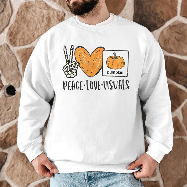Peace Love Visuals Sped Teacher Pumpkin Skeleton Halloween Men Graphic Sweatshirt, novelty gifts, funny gifts Peace Love Visuals Sped Teacher Pumpkin Skeleton Halloween Men Graphic Sweatshirt, novelty gifts, funny gifts