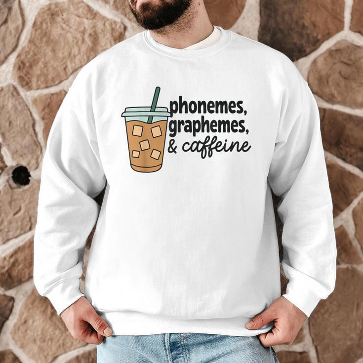 Phonemes Graphemes And Caffeine Coffee Teacher Appreciation Men Graphic Sweatshirt, novelty gifts, funny gifts Phonemes Graphemes And Caffeine Coffee Teacher Appreciation Men Graphic Sweatshirt, novelty gifts, funny gifts