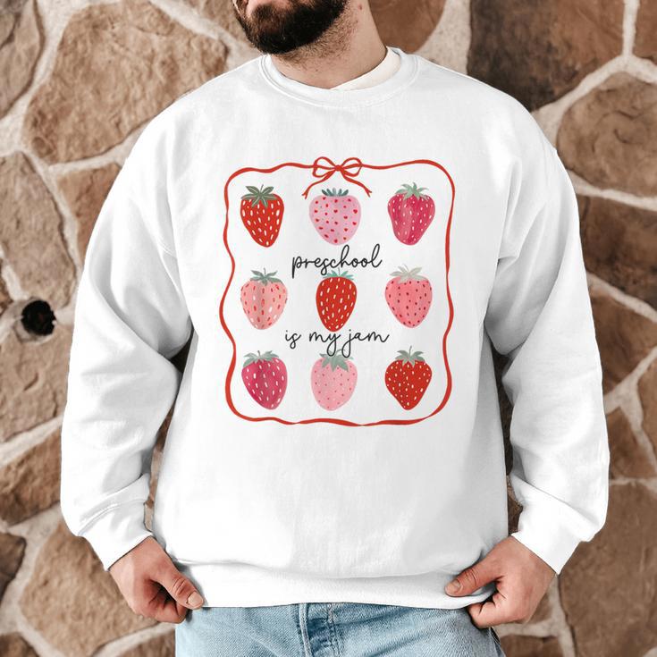 Preschool Is My Jam Strawberry Teacher First Day Of School Men Graphic Sweatshirt, novelty gifts, funny gifts Preschool Is My Jam Strawberry Teacher First Day Of School Men Graphic Sweatshirt, novelty gifts, funny gifts