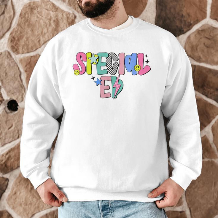 Retro Checkered Special Education Teacher Back To School Men Graphic Sweatshirt, novelty gifts, funny gifts Retro Checkered Special Education Teacher Back To School Men Graphic Sweatshirt, novelty gifts, funny gifts