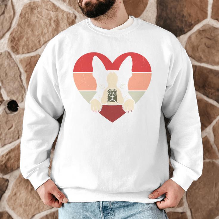Retro Heart Boston Terrier Dog Vintage Valentine Men Graphic Sweatshirt, novelty gifts, funny gifts