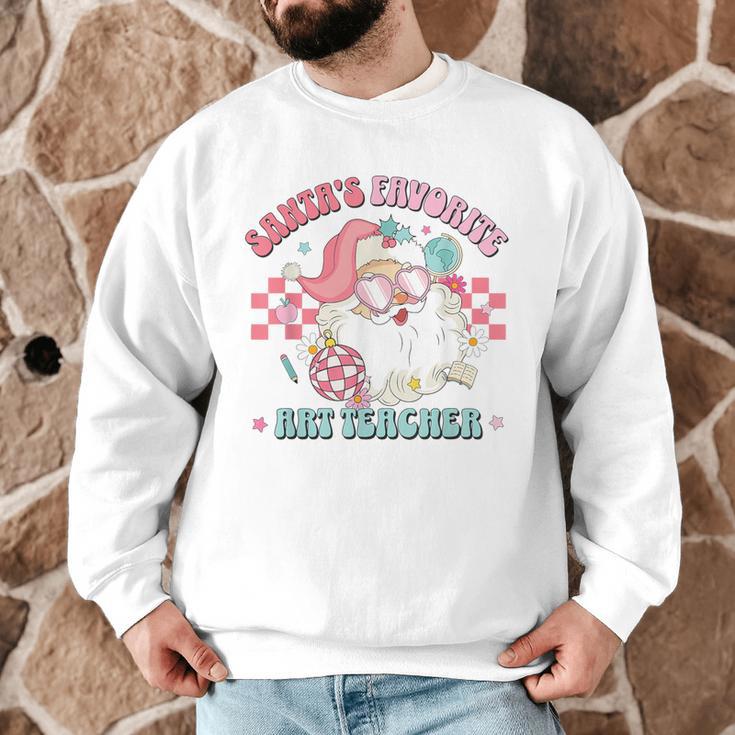 Retro Pink Christmas Santa's Favorite Art Teacher Artist Men Graphic Sweatshirt, novelty gifts, funny gifts Retro Pink Christmas Santa's Favorite Art Teacher Artist Men Graphic Sweatshirt, novelty gifts, funny gifts