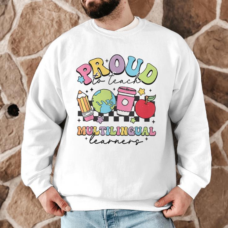Retro Proud To Teach Multilingual Learners English Teacher Men Graphic Sweatshirt, novelty gifts, funny gifts Retro Proud To Teach Multilingual Learners English Teacher Men Graphic Sweatshirt, novelty gifts, funny gifts