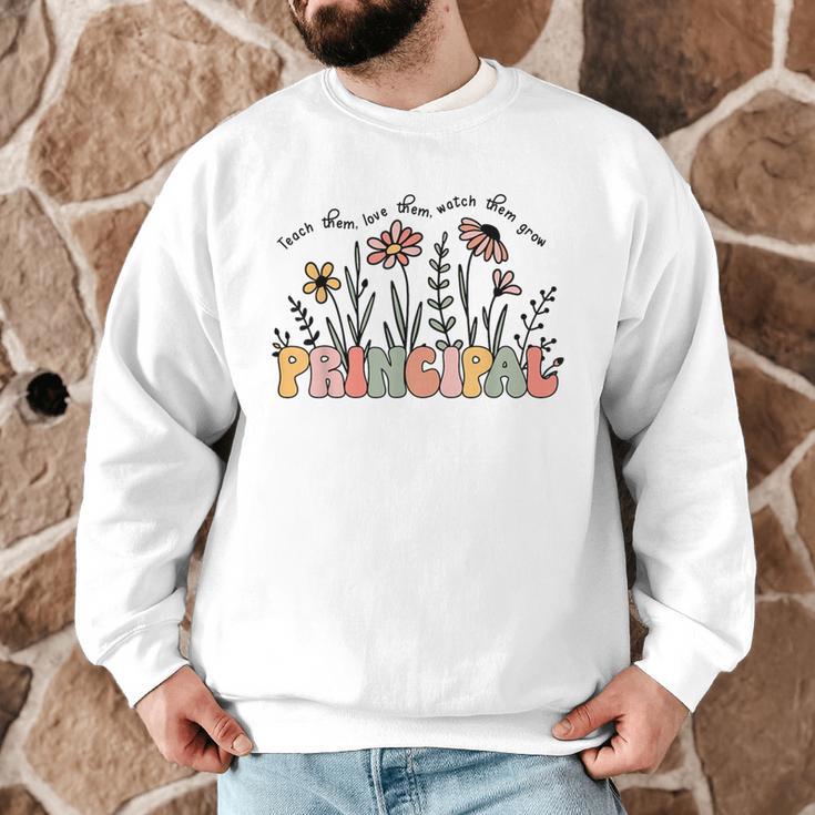 Retro Vintage Floral Principal Shirt For Women Teachers Day Men Graphic Sweatshirt, novelty gifts, funny gifts
