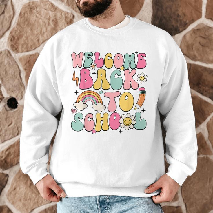 Retro Welcome Back To School Teacher Appreciation Boys Girls Men Graphic Sweatshirt, novelty gifts, funny gifts Retro Welcome Back To School Teacher Appreciation Boys Girls Men Graphic Sweatshirt, novelty gifts, funny gifts