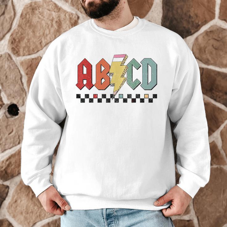 Rock Abcd Back To School Abcd Preschool Teacher Appreciation Men Graphic Sweatshirt, novelty gifts, funny gifts Rock Abcd Back To School Abcd Preschool Teacher Appreciation Men Graphic Sweatshirt, novelty gifts, funny gifts