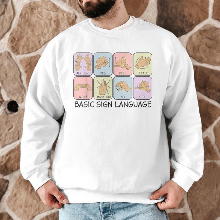 Basic Sign Language Speech Pathology Aac Sped Teacher Men Graphic Sweatshirt, novelty gifts, funny gifts Basic Sign Language Speech Pathology Aac Sped Teacher Men Graphic Sweatshirt, novelty gifts, funny gifts