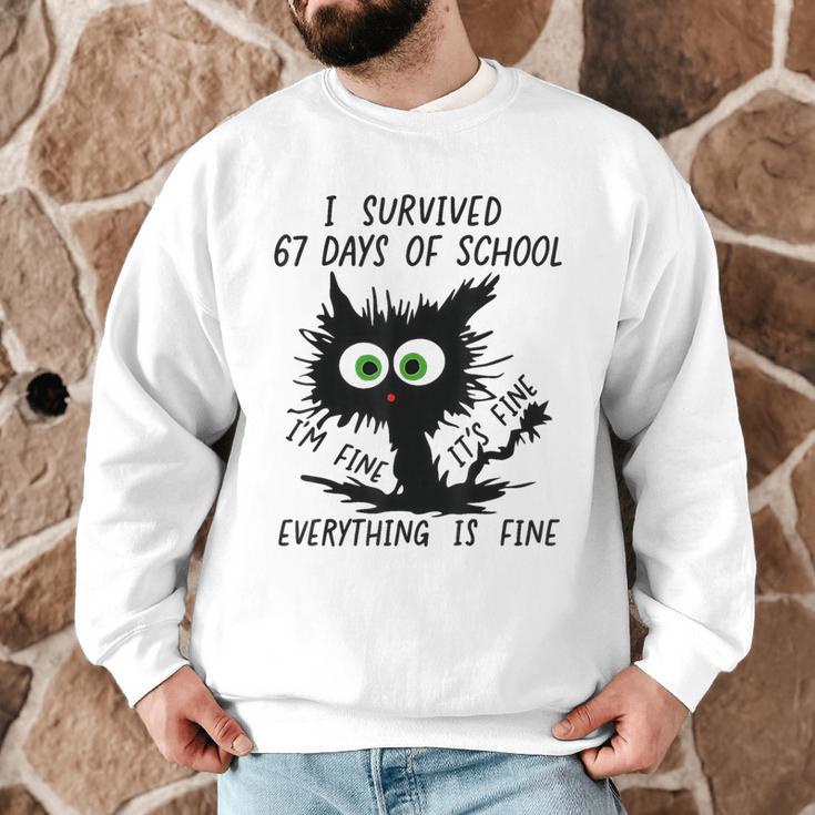 I Survived 67 Days Of School Teachers Students Humor Men Graphic Sweatshirt, novelty gifts, funny gifts