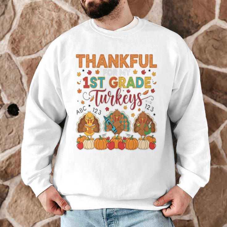 Teach Thanksgiving Teacher Thankful For My 1st Grade Turkeys Men Graphic Sweatshirt, novelty gifts, funny gifts Teach Thanksgiving Teacher Thankful For My 1st Grade Turkeys Men Graphic Sweatshirt, novelty gifts, funny gifts