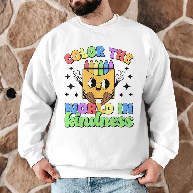 Teacher Back To School Color In Kindness Crayon Pencil Men Graphic Sweatshirt, novelty gifts, funny gifts