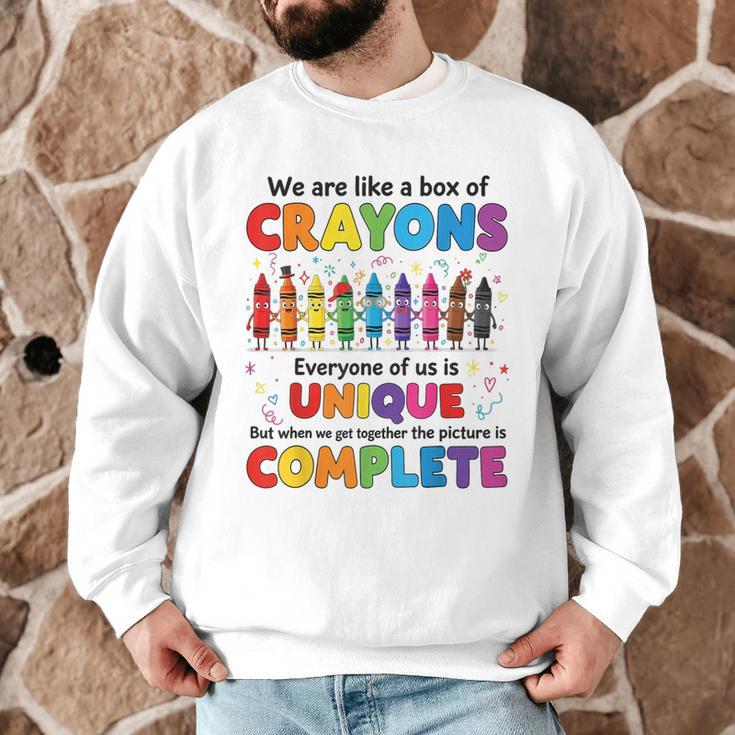 Teacher We Are Like a Box Of Crayons Back To School Men Graphic Sweatshirt, novelty gifts, funny gifts Teacher We Are Like a Box Of Crayons Back To School Men Graphic Sweatshirt, novelty gifts, funny gifts