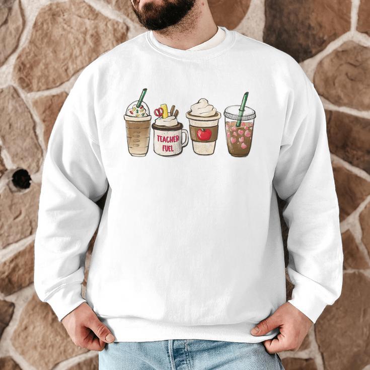 Teacher Fuel Coffee Teacher Mug Latte Iced Coffee Fall Men Graphic Sweatshirt, novelty gifts, funny gifts