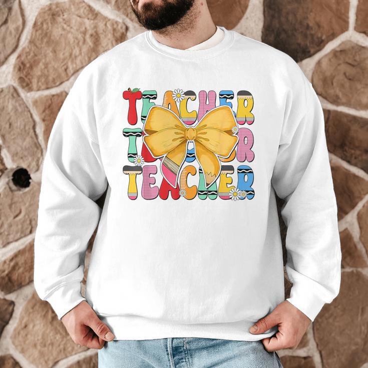 Teacher Pencil Coquette Bow Back To School Teacher Men Graphic Sweatshirt, novelty gifts, funny gifts Teacher Pencil Coquette Bow Back To School Teacher Men Graphic Sweatshirt, novelty gifts, funny gifts