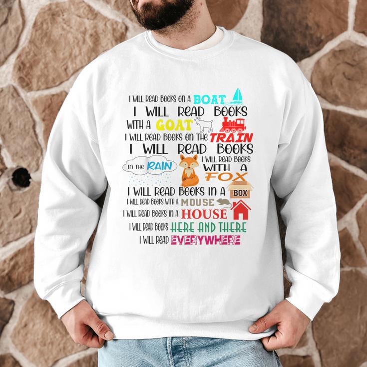 Teacher I Will Read Book On Boat Kids Women Bookworm Men Graphic Sweatshirt, novelty gifts, funny gifts Teacher I Will Read Book On Boat Kids Women Bookworm Men Graphic Sweatshirt, novelty gifts, funny gifts