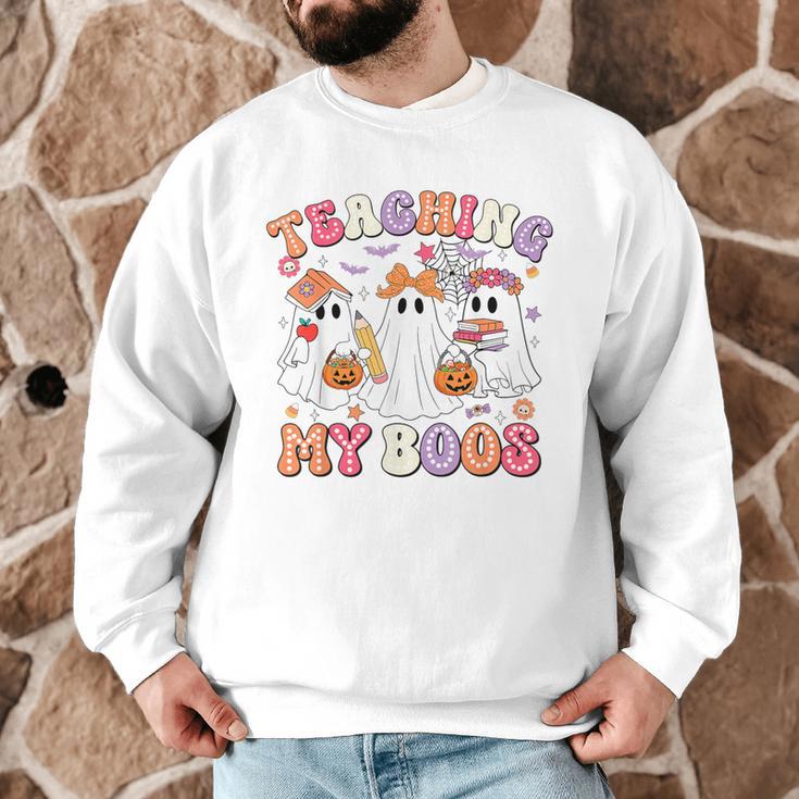 Teaching My Boos Cute Spooky Ghost Teacher Halloween Women Men Graphic Sweatshirt, novelty gifts, funny gifts