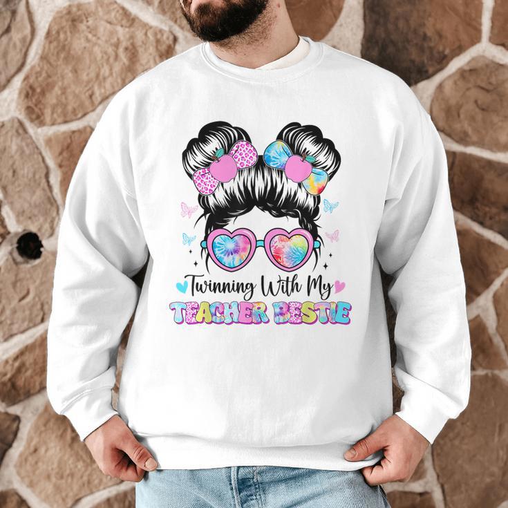Twinning With My Teacher Bestie Twin Day Friends Teacher Men Graphic Sweatshirt, novelty gifts, funny gifts Twinning With My Teacher Bestie Twin Day Friends Teacher Men Graphic Sweatshirt, novelty gifts, funny gifts