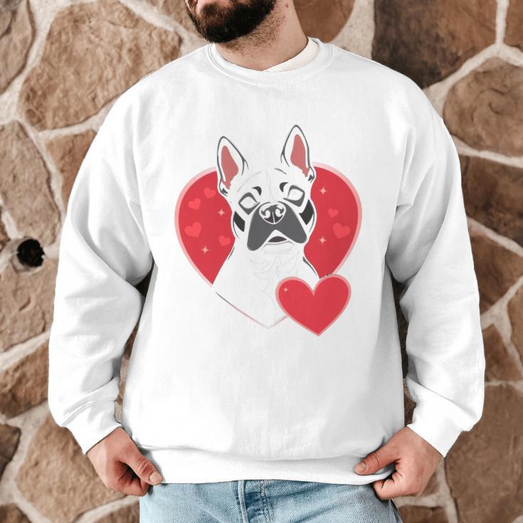 Valentine's Day Boston Terrier Men Graphic Sweatshirt, novelty gifts, funny gifts