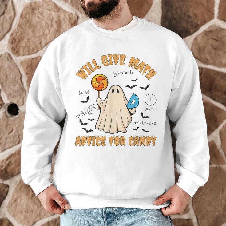 Will Give Math Advice For Candy Math Ghost Teacher Halloween Men Graphic Sweatshirt, novelty gifts, funny gifts Will Give Math Advice For Candy Math Ghost Teacher Halloween Men Graphic Sweatshirt, novelty gifts, funny gifts