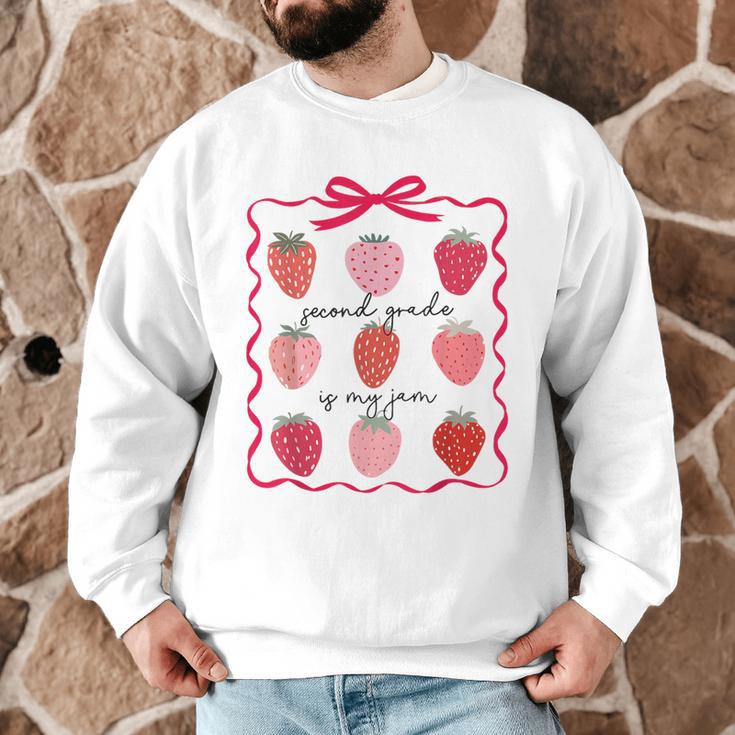 Women Second Grade Is My Jam Strawberry First Kids Teacher Men Graphic Sweatshirt, novelty gifts, funny gifts Women Second Grade Is My Jam Strawberry First Kids Teacher Men Graphic Sweatshirt, novelty gifts, funny gifts