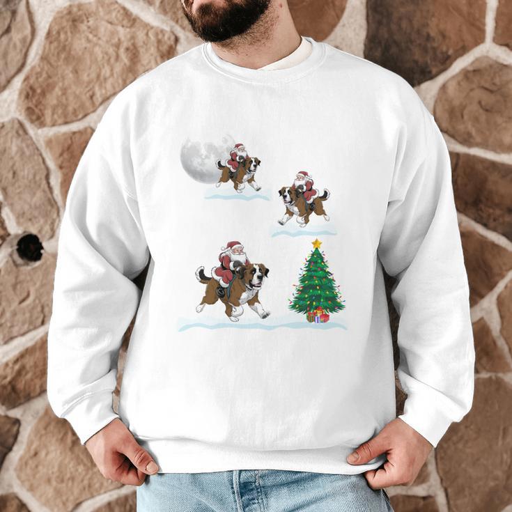 Xmas Lighting Tree Santa Riding Boston Terrier Christmas Men Graphic Sweatshirt, novelty gifts, funny gifts