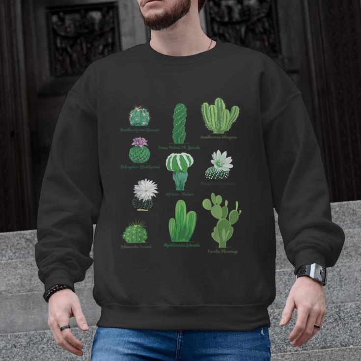 10 Types Of Cactus Succulent Teacher Chart Cactus Lover Tee Men Graphic Sweatshirt