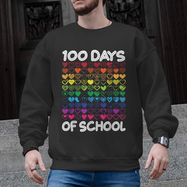 100 Days Of School Heart Love Teacher Or Student 100th Day Men Graphic Sweatshirt