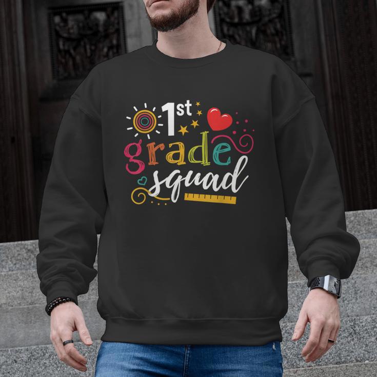 1st First Grade Squad Student Teacher Back To School Men Graphic Sweatshirt