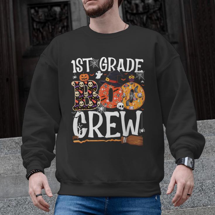 1st Grade Boo Crew Cute Ghost Halloween Teacher Kids Men Graphic Sweatshirt
