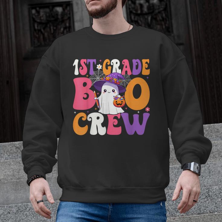 1st Grade Boo Crew Halloween First Grade Halloween Teacher Men Graphic Sweatshirt