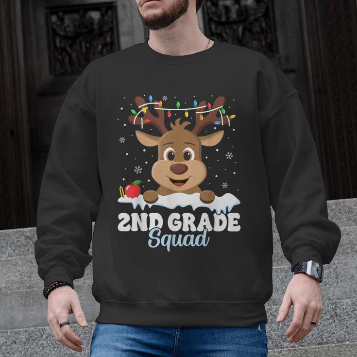 2nd Grade Teacher Christmas Second Grade Squad Reindeer Xmas For Men Women Kids Men Graphic Sweatshirt