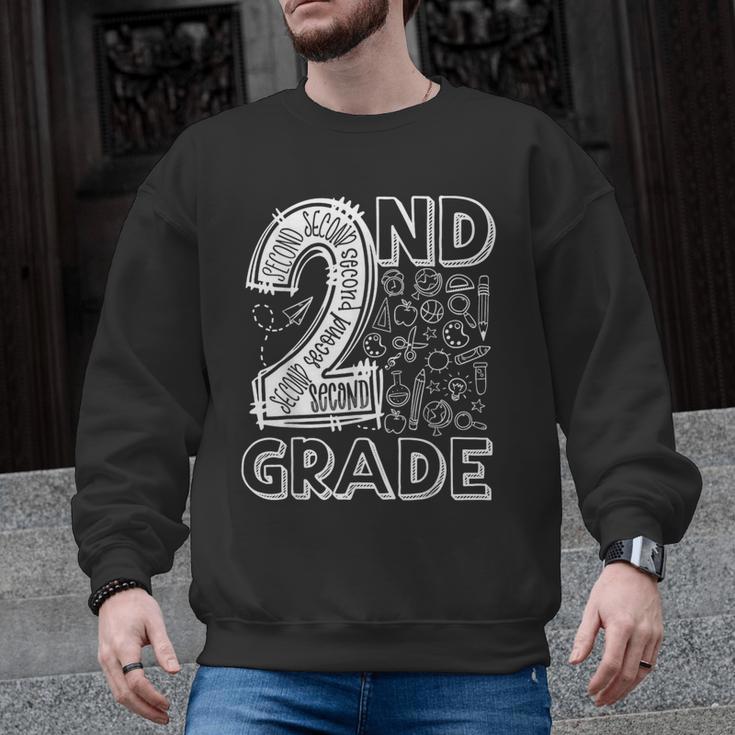2nd Grade Typography Team 2nd Grade Teacher Back To School Men Graphic Sweatshirt