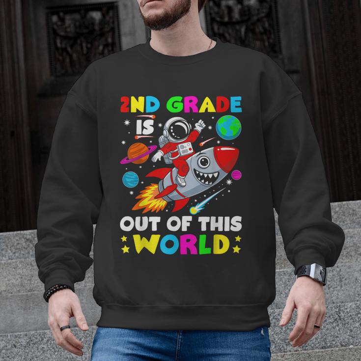 2nd Grade Is Out Of This World Space Rocket Planets Teacher Men Graphic Sweatshirt