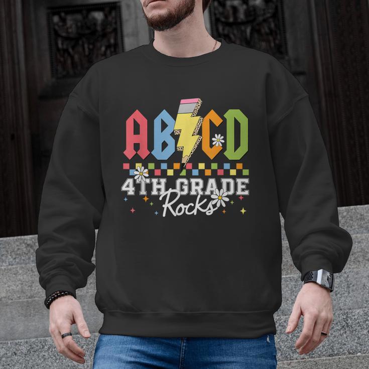 4th Grade Rocks ABCD Back To School Rock Teachers Men Graphic Sweatshirt