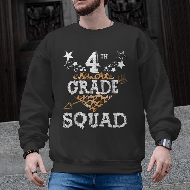 4th Grade Squad Star Team Leopard Teacher Crew Student Men Women Girls Kids Men Graphic Sweatshirt