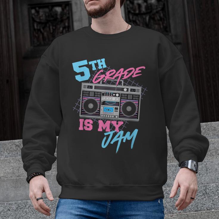 5th Grade Is My Jam Vintage 80s Boombox Teacher Student Men Graphic Sweatshirt