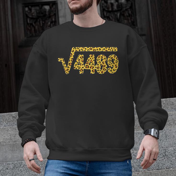 6 7 Leopard Pattern Meme Square Root 4489 Slang Math Teacher Men Graphic Sweatshirt